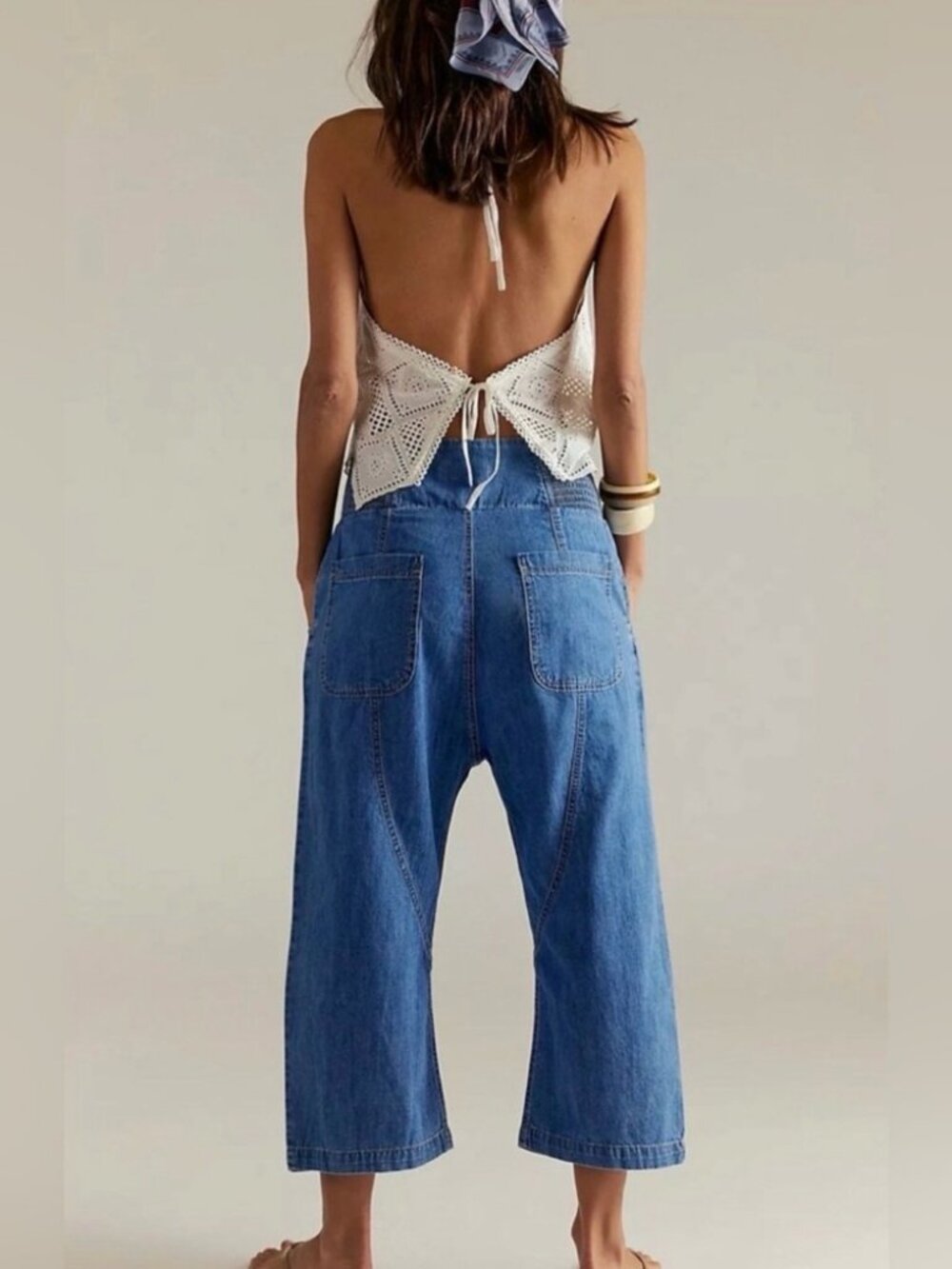 Free People We The Free Light Blue Lunan Harem Pull-On Pants - Picture 6 of 15